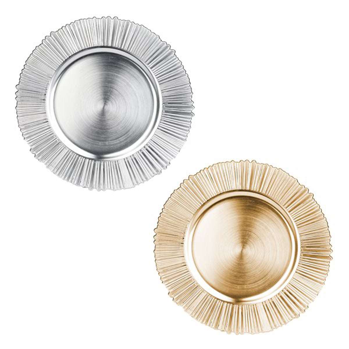 Round Ribbed Charger Plates 33 CM. - Asst.