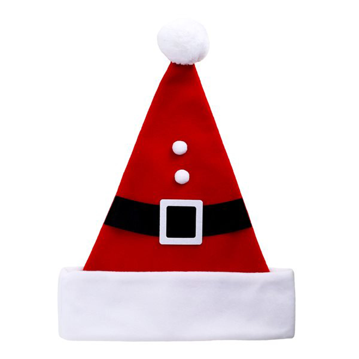 Santa Hat W/ Pompom Belt And Button 47 CM