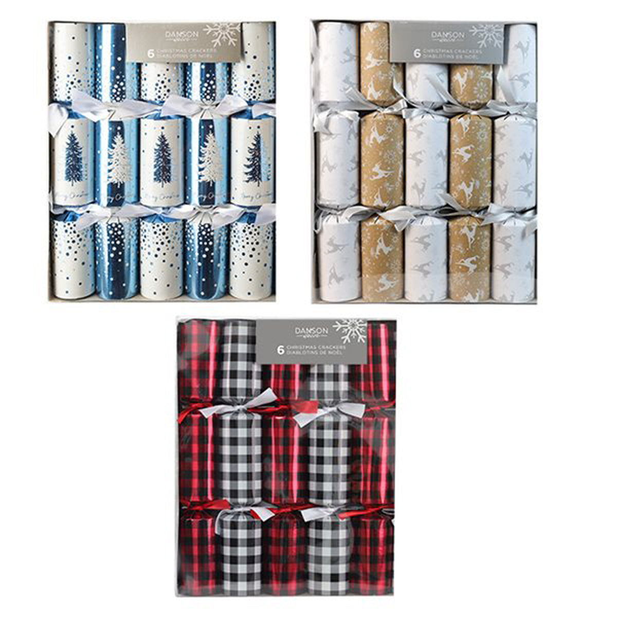 Foil Christmas Crackers 3/Pkg - Asst.