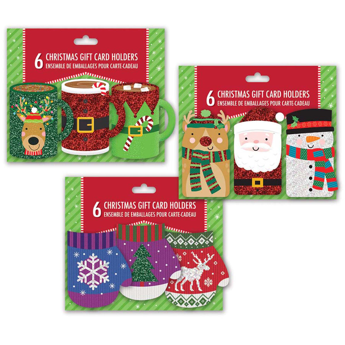 A-LINE Christmas Christmas Gift Card Holders, Assortment, 6 Count 882636989719