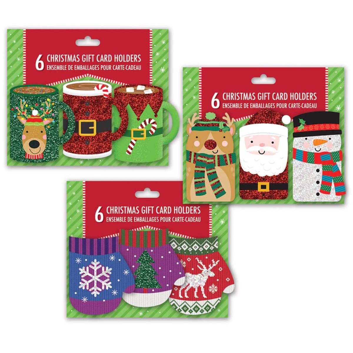 A-LINE Christmas Christmas Gift Card Holders, Assortment, 6 Count 882636989719