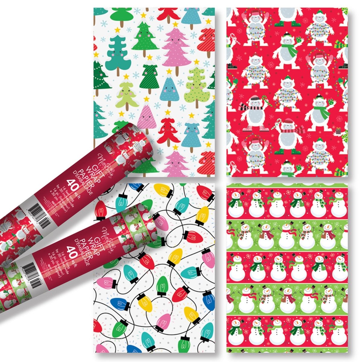 A-LINE Christmas Christmas Gift Wrap Roll, 30 x 192 Inches, Assortment, 1 Count 882636987173