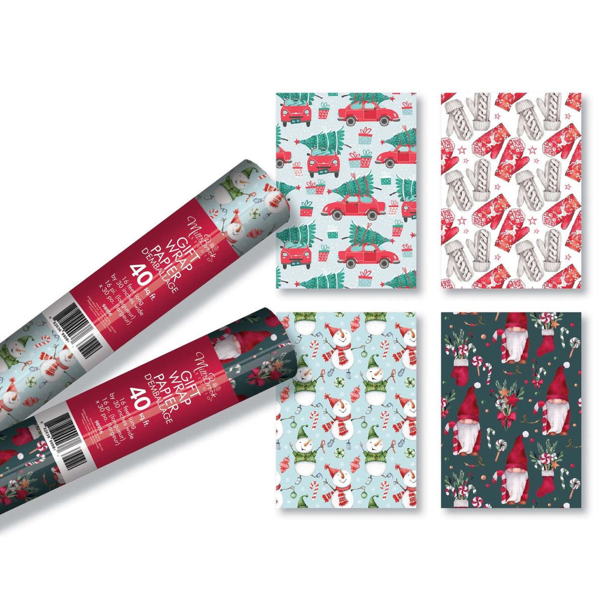 A-LINE Christmas Christmas Grift Wrap, 30 x 192 Inches, Assortment, 1 Count