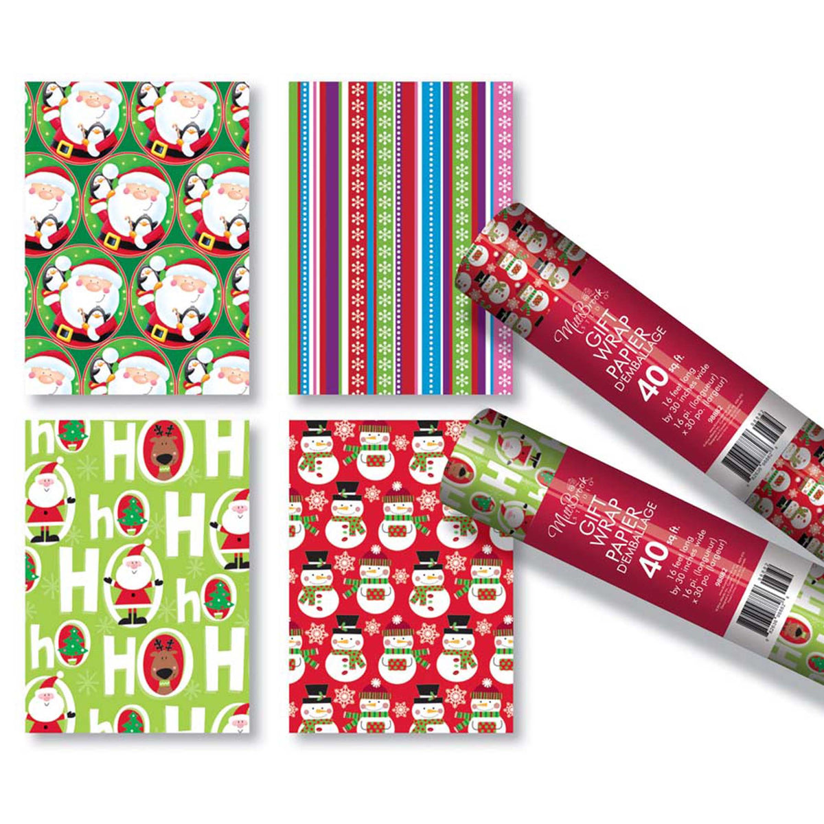 A-LINE Christmas Christmas Roll Wrap, 30 x 192 Inches, Assortment, 1 Count 882636988828