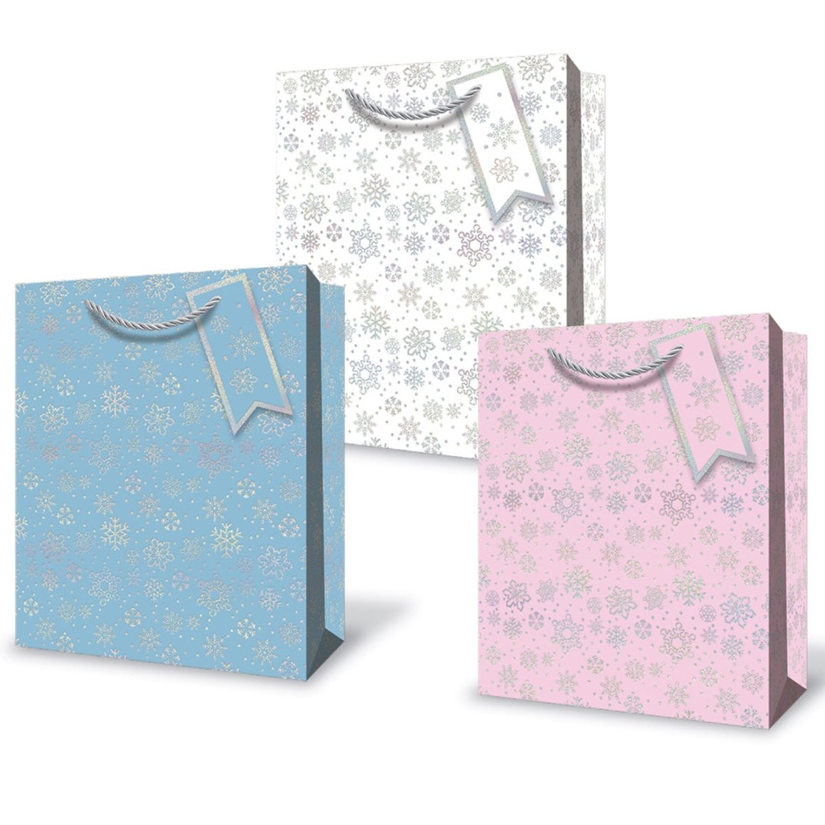 A-LINE Christmas Large Holographic Christmas Gift Bag, Assortment, 1 Count 882636988613
