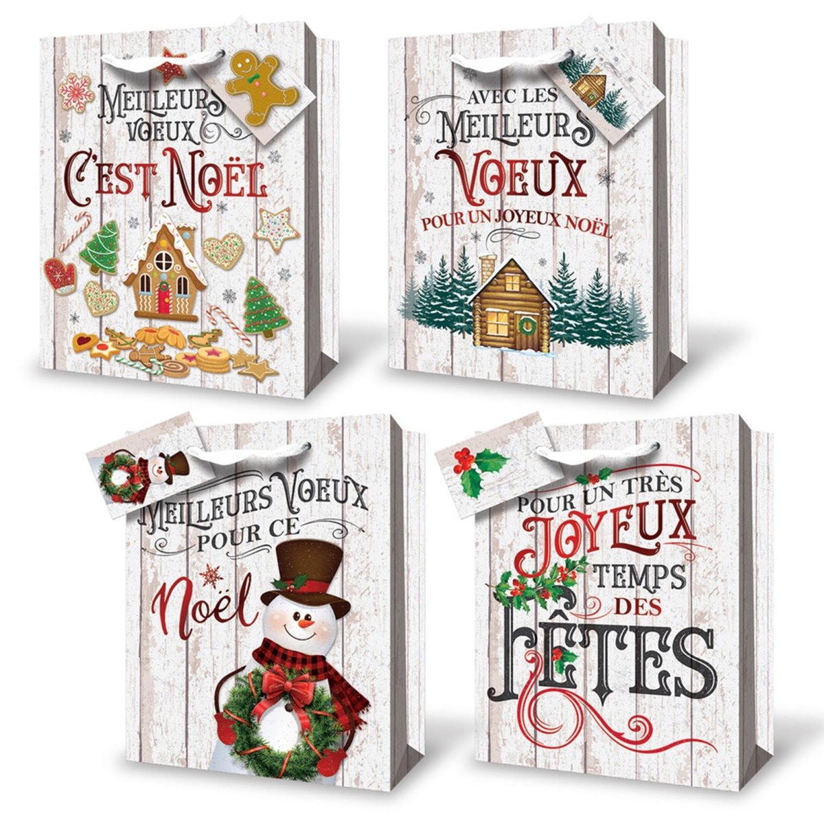 A-LINE Christmas Medium Christmas Gift Bag, French Version, Assortment, 1 Count 882636987579