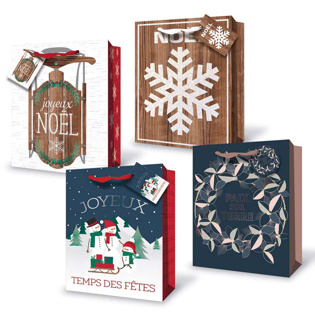 A-LINE Christmas Small Christmas Gift Bag, French Version, Assortment, 1 Count 882636988729