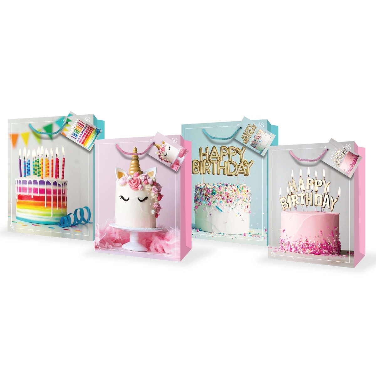A-LINE Gift Wrap & Bags Large Birthday Cake Party Gift Bag, Assortment, 1 Count 882636588684
