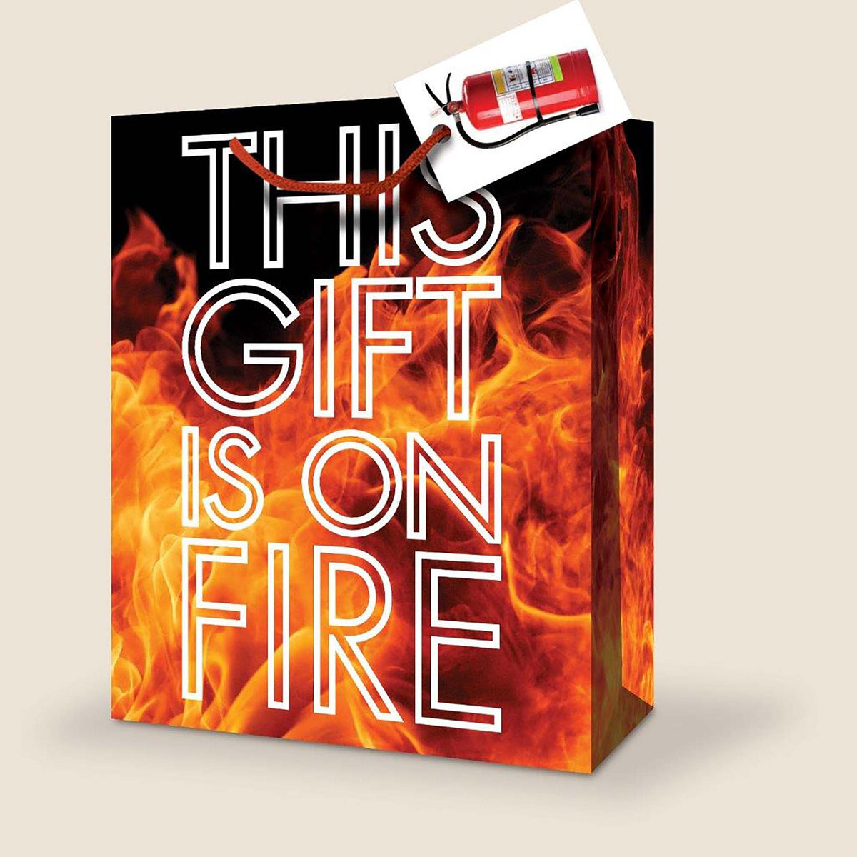 A-LINE Gift Wrap & Bags Large "This Gift is on Fire" Gift Bag, 1 Count