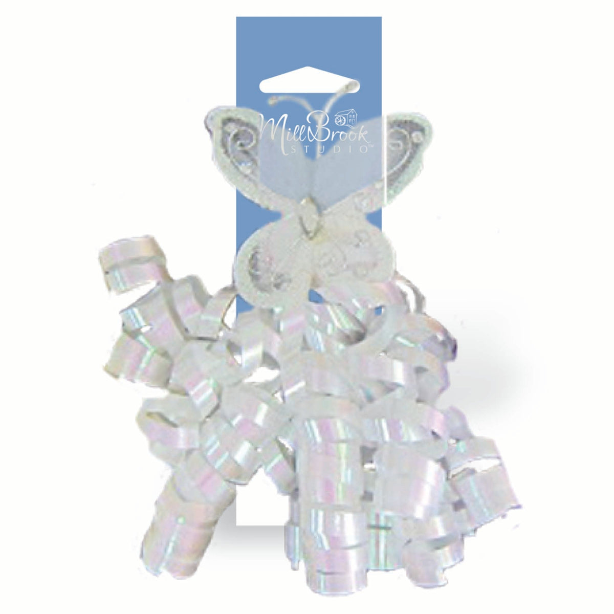 A-LINE Gift Wrap & Bags White Butterfly Swirl Gift Bow, 1 Count 882636662155