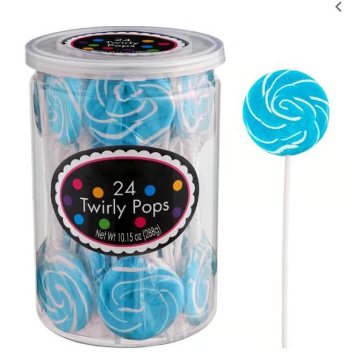 ALBERT & SON INC. Candy Bar Caribbean Blue Twirly Pops Lollipops, 24 Count 072084000719