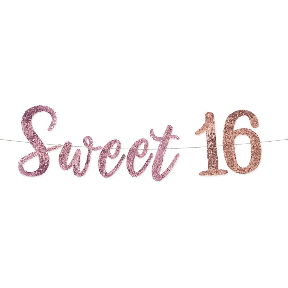 Amscan Age Specific Birthday Blush Sixteen Birthday Sequin Banner, Rose Gold , 144 x 9 inches ,1 count 192937340394