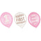 AMSCAN CA 1st Birthday Little Miss Birthday Latex Balloons, Pink and White, 12 Inches, 6 Count 192937433560