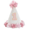 AMSCAN CA 1st Birthday Little Miss Cone Hat with Chiffon Flowers, 1 Count 192937433584