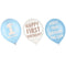 AMSCAN CA 1st Birthday Little Mister Printed Latex Balloons, Blue and White, 12 Inches, 6 Count 192937433195