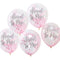 AMSCAN CA Baby Shower About to Pop Pink Confetti Latex Balloons, 12 Inches, 5 Count 5056567029652