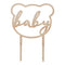 AMSCAN CA Baby Shower Baby Bear Wooden Cake Topper, 1 Count