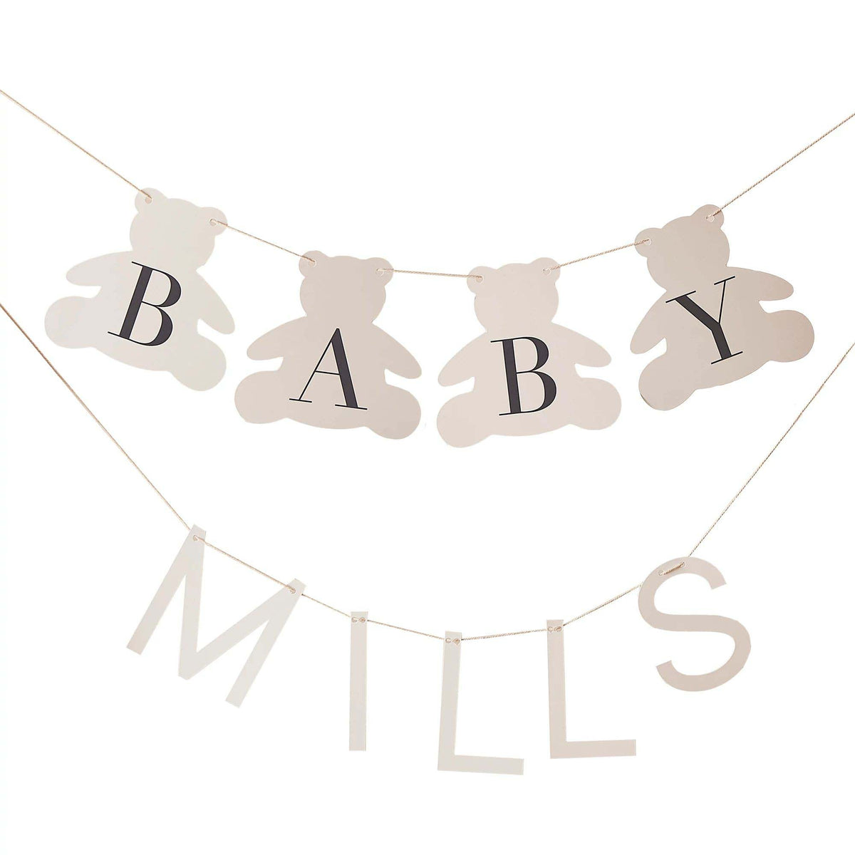 AMSCAN CA Baby Shower Customizable Baby Name Banner, Taupe, 1 Count