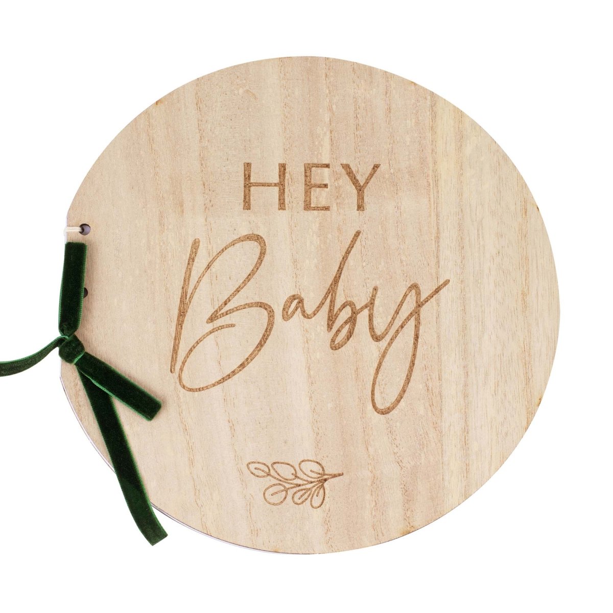 AMSCAN CA Baby Shower Hey Baby Wooden Guest Book, 1 Count