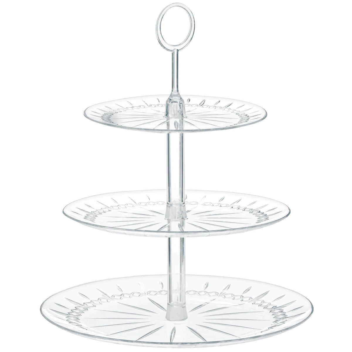 AMSCAN CA Cake Supplies Clear 3 Tiers Plastic Cupcake Stand, 1 Count