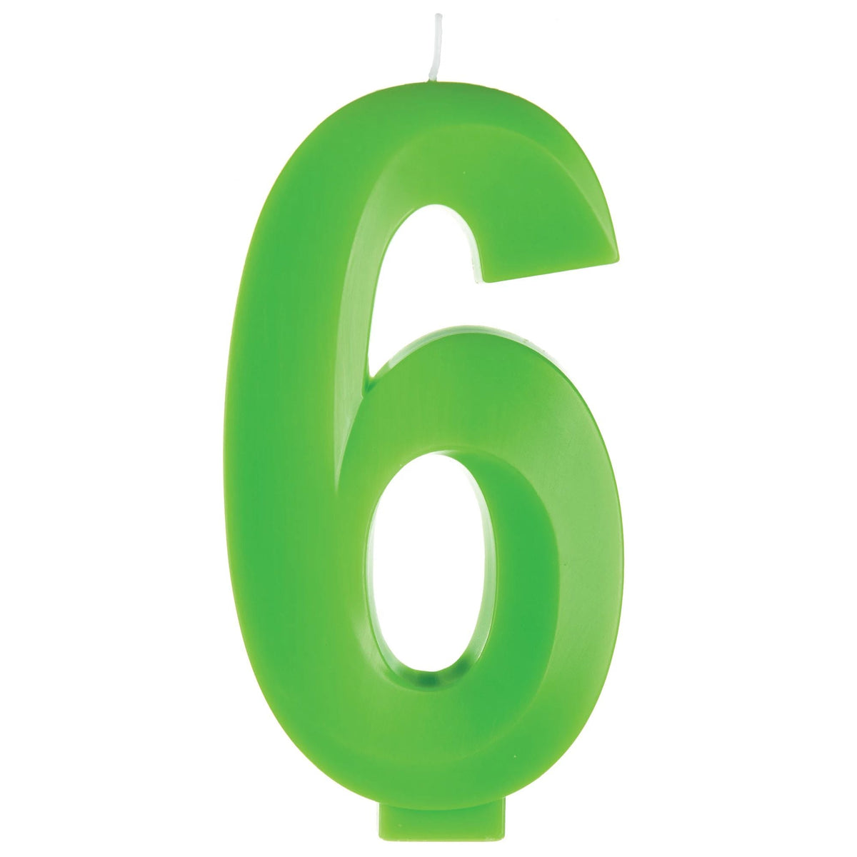 AMSCAN CA Cake Supplies Green Number 6 Birthday Facet Candle, 1 Count 192937383780