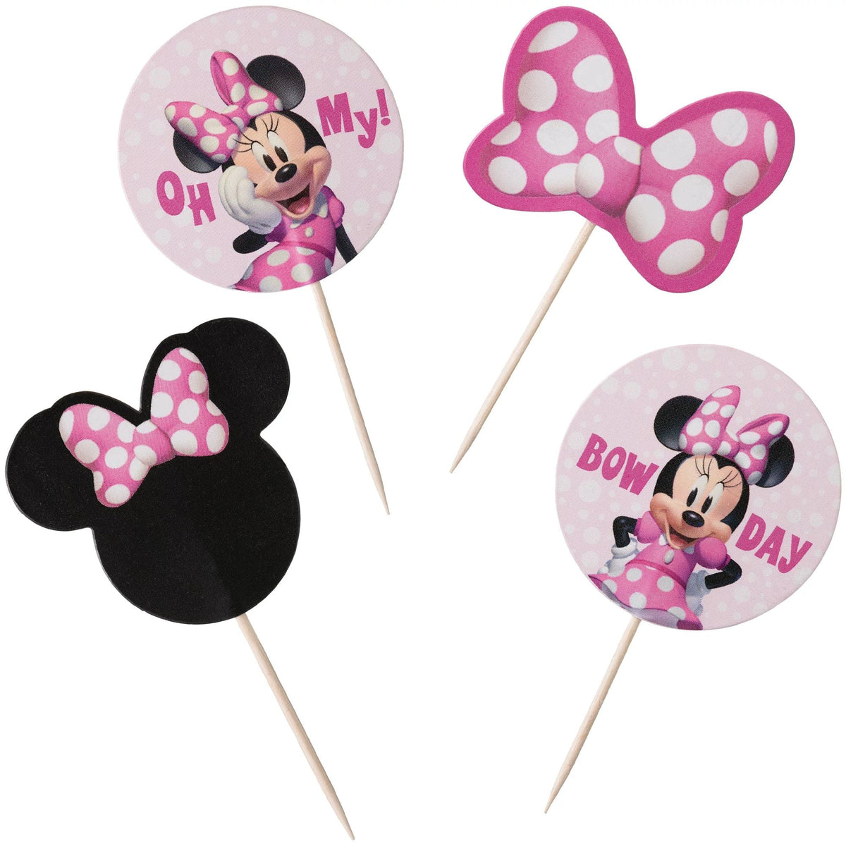 AMSCAN CA Cake Supplies Minnie Mouse Forever Birthday Cupcake Picks, 24 Count 192937424490
