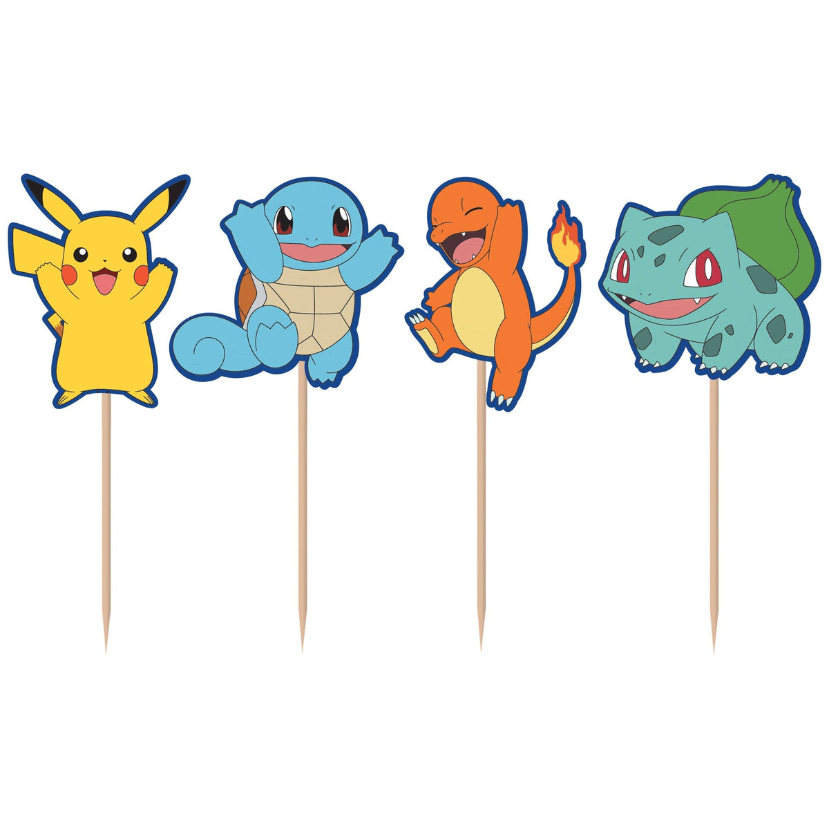 AMSCAN CA Cake Supplies Pokémon Birthday Cupcake Picks, 24 Count