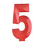 AMSCAN CA Cake Supplies Red Number 5 Birthday Facet Candle, 1 Count 192937383773