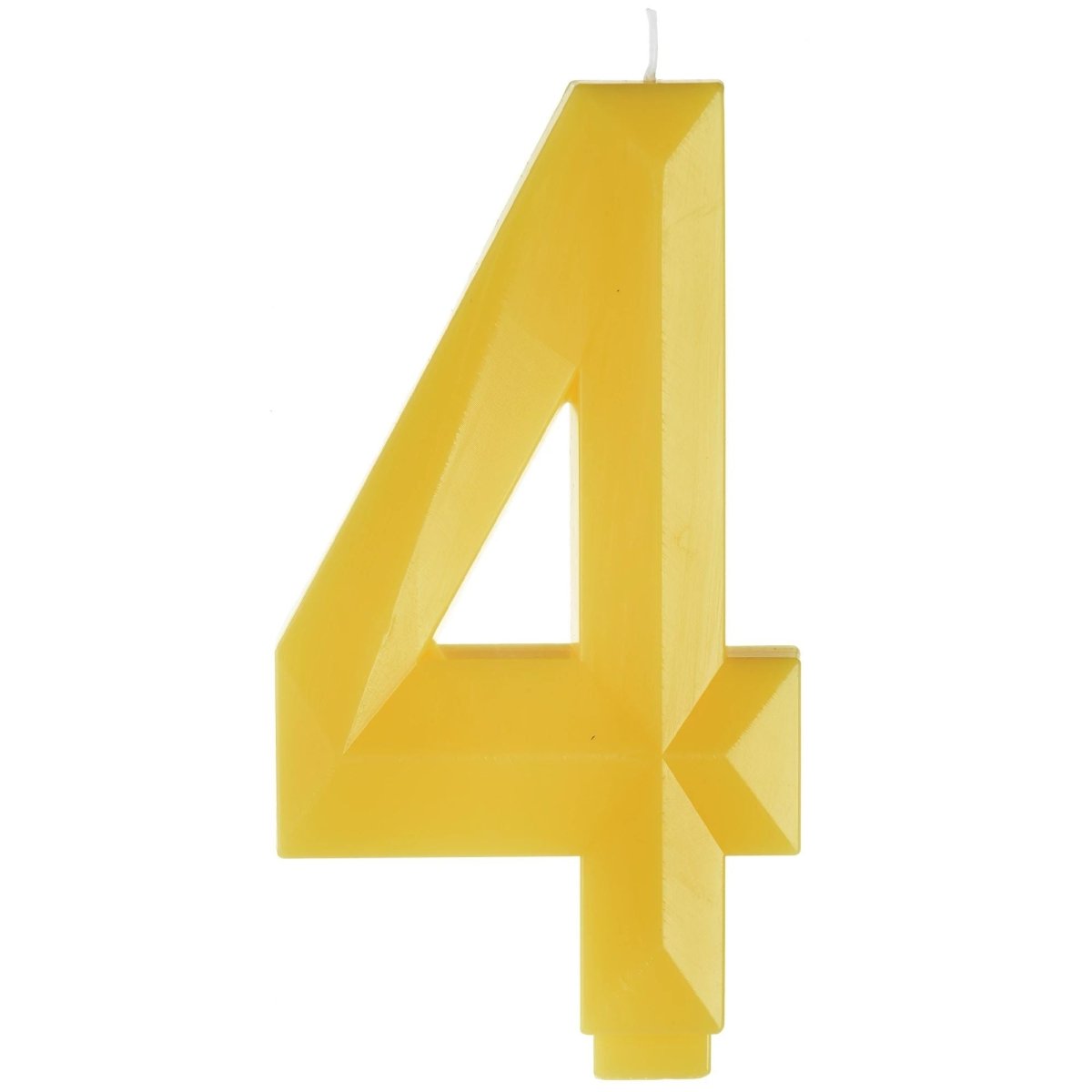 AMSCAN CA Cake Supplies Yellow Number 4 Birthday Facet Candle, 1 Count