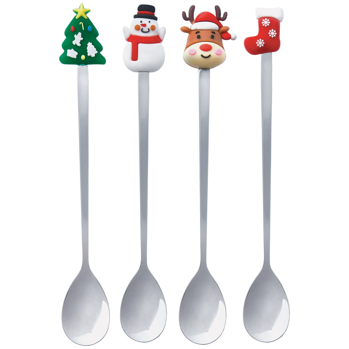 AMSCAN CA Christmas Cocoa Bar Christmas Metal Spoon, 4 Count 192937472866
