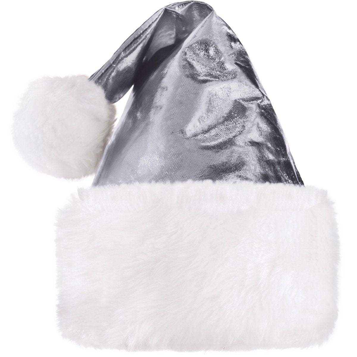 Metallic Silver Santa Hat for Adults Party Expert