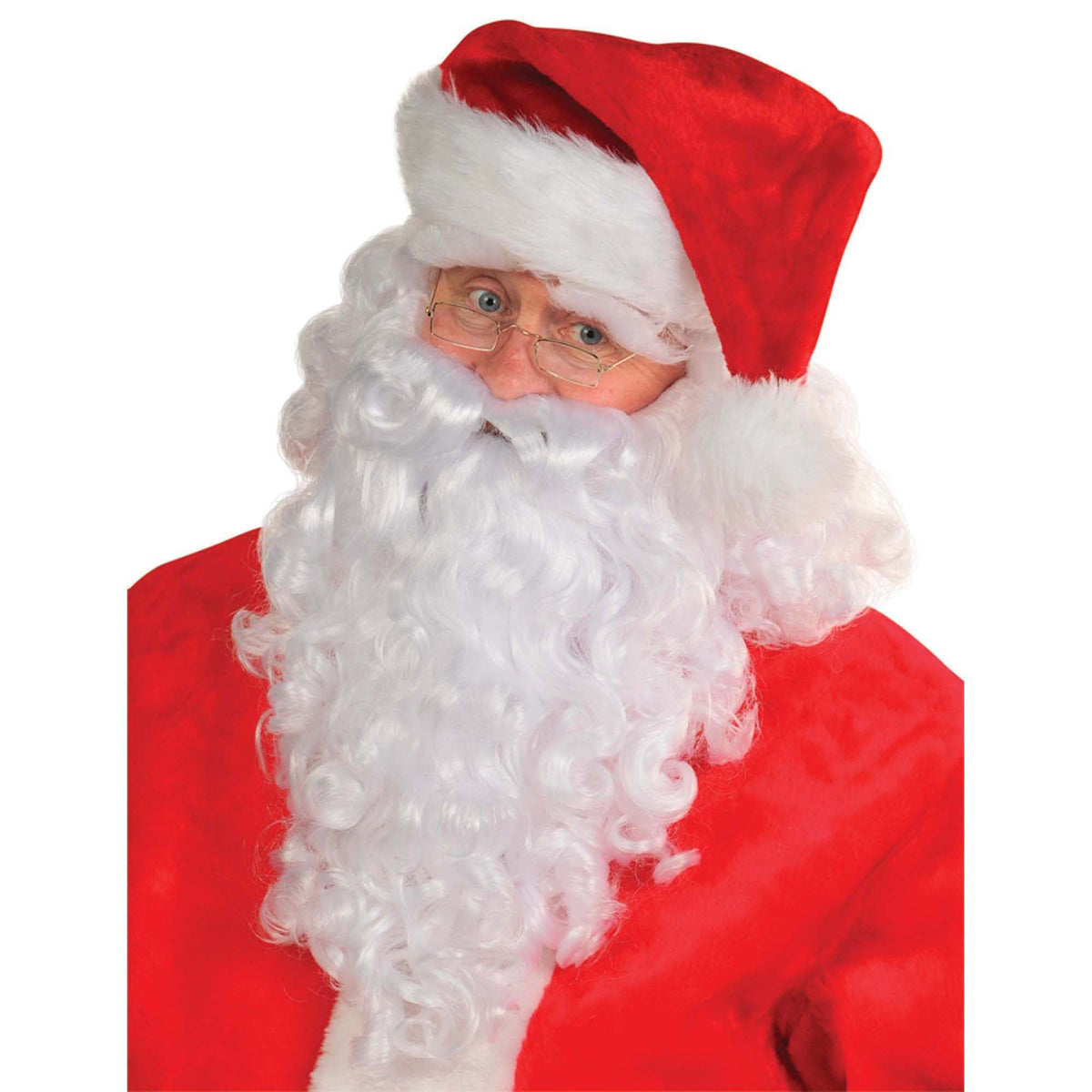 AMSCAN CA Christmas Santa Claus Beard and Wig Premium Set, 1 Count 048419966258