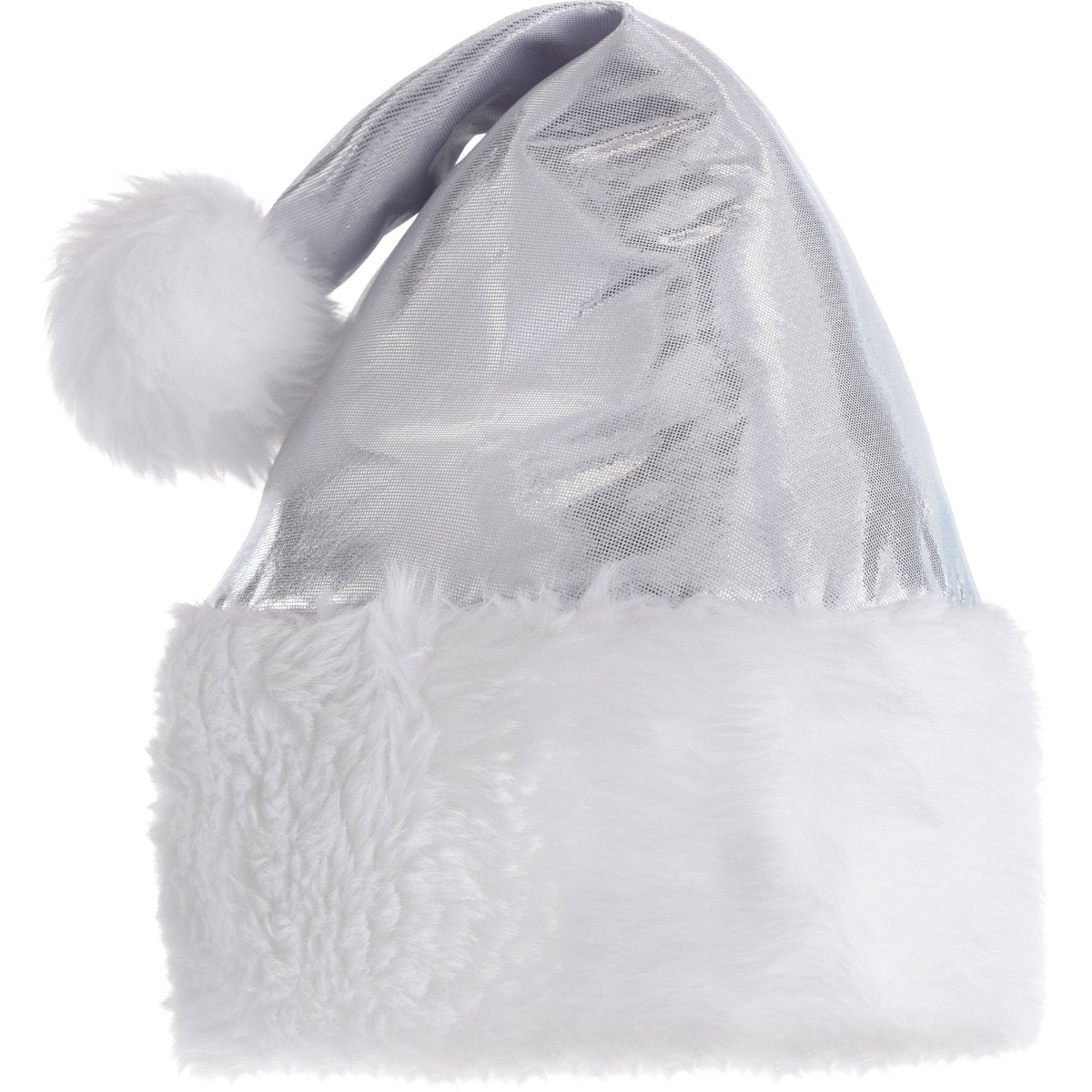 Silver Deluxe Santa Hat for Adults Party Expert