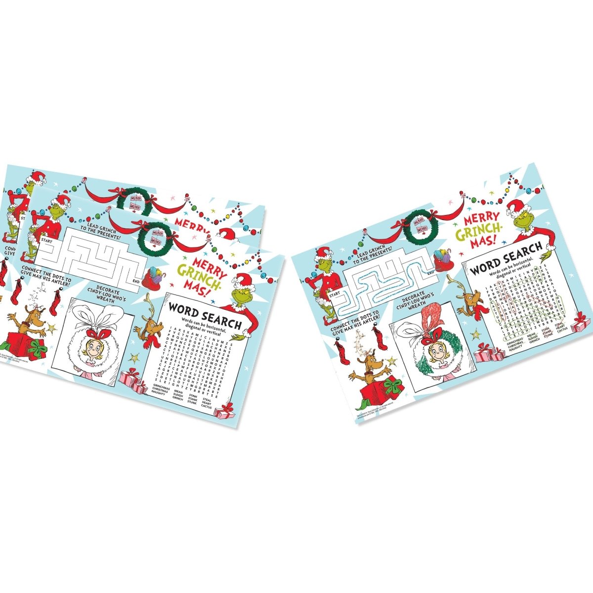 AMSCAN CA Christmas The Grinch Coloring Placemats, 24 Count 192937472767