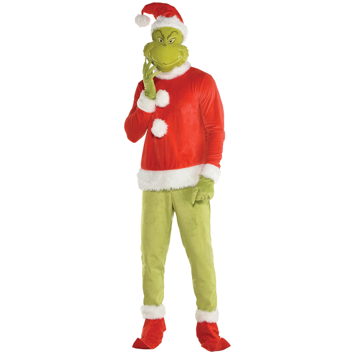 AMSCAN CA Christmas The Grinch Santa Costume for Adults 192937199985