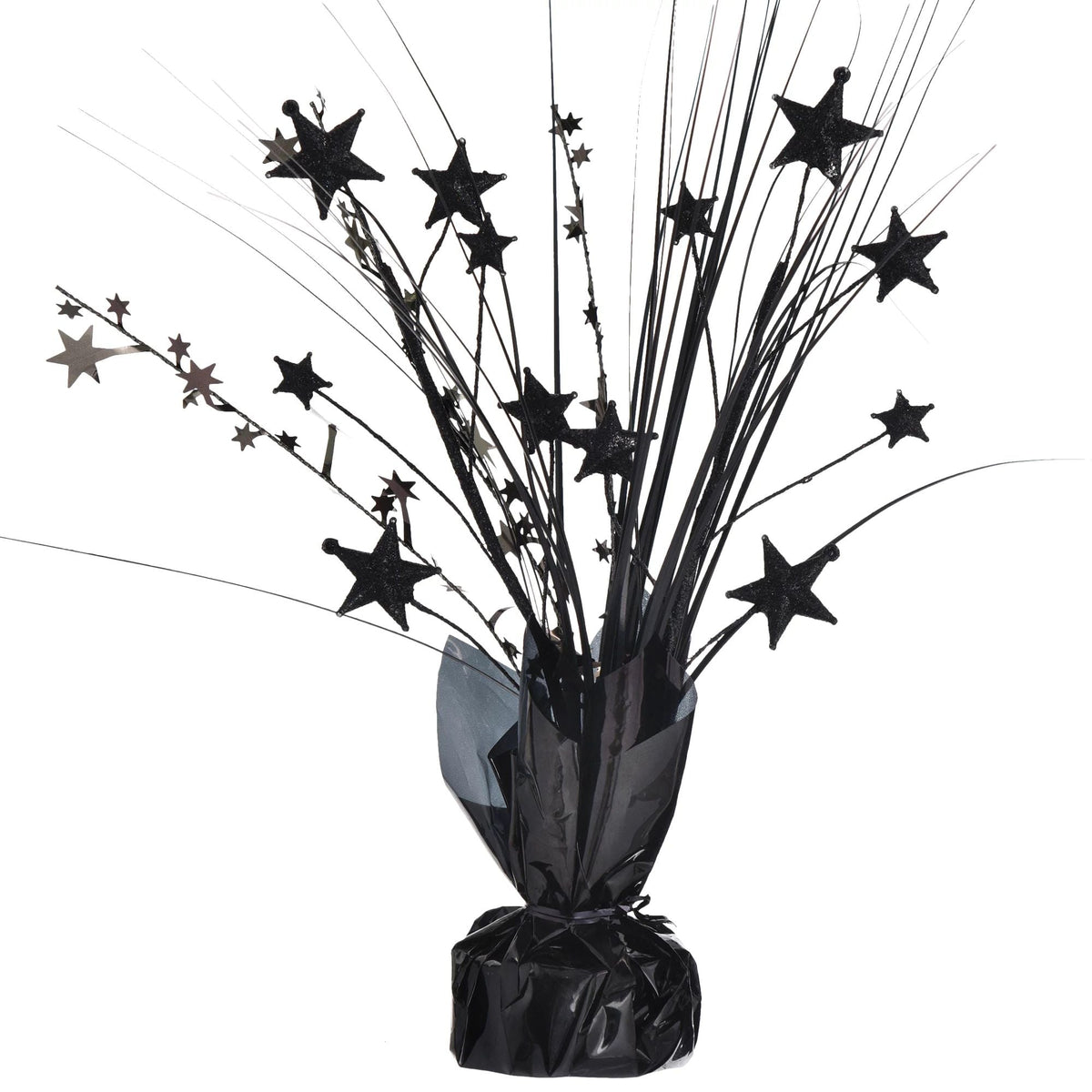 AMSCAN CA Decorations Spray Centerpiece with Stars, Black, 12 Inches, 1 Count