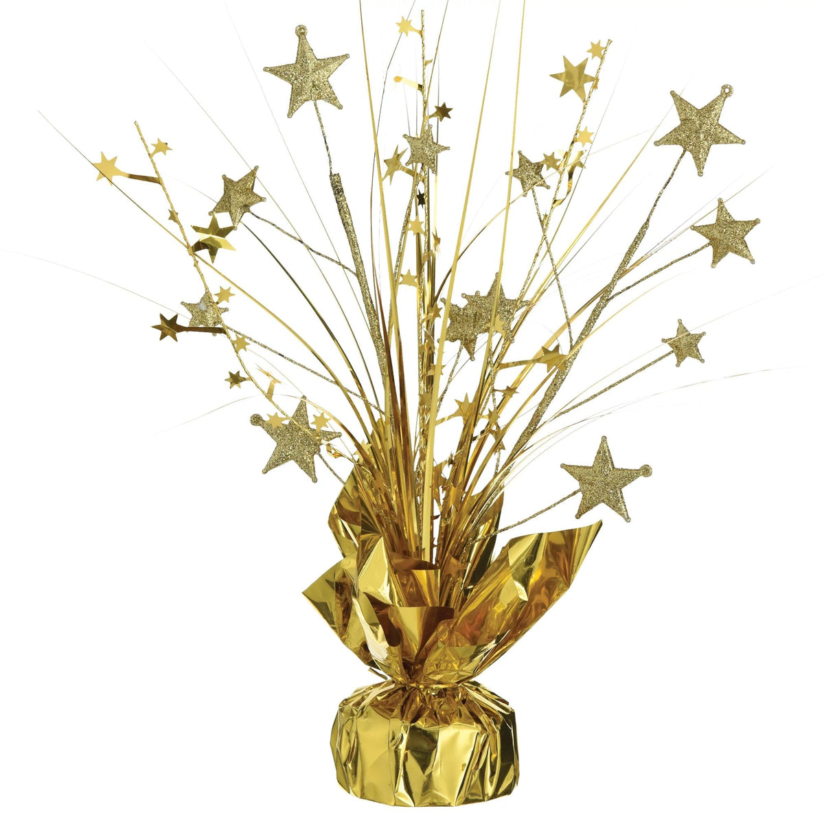 AMSCAN CA Decorations Spray Centerpiece with Stars, Gold, 12 Inches, 1 Count 192937416365