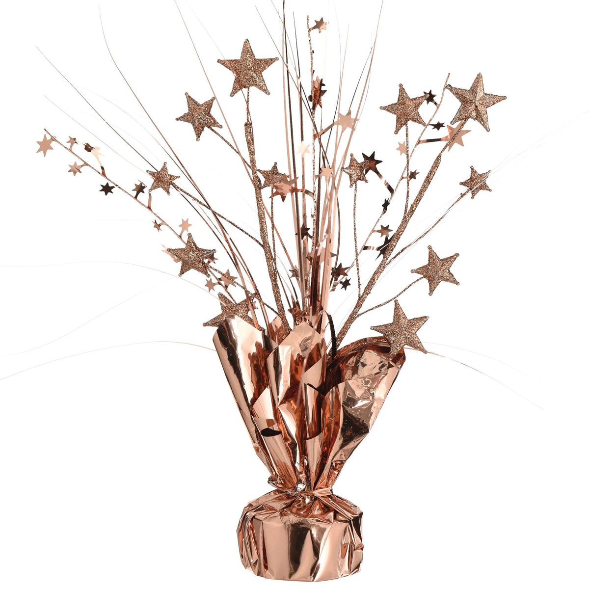 AMSCAN CA Decorations Spray Centerpiece with Stars, Rose Gold, 12 Inches, 1 Count