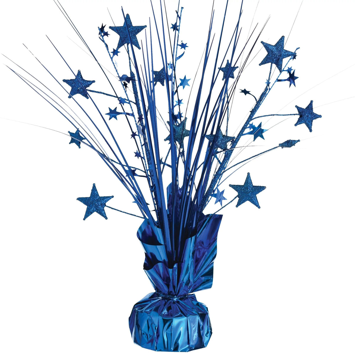 AMSCAN CA Decorations Spray Centerpiece with Stars, Royal Blue, 12 Inches, 1 Count 192937416389