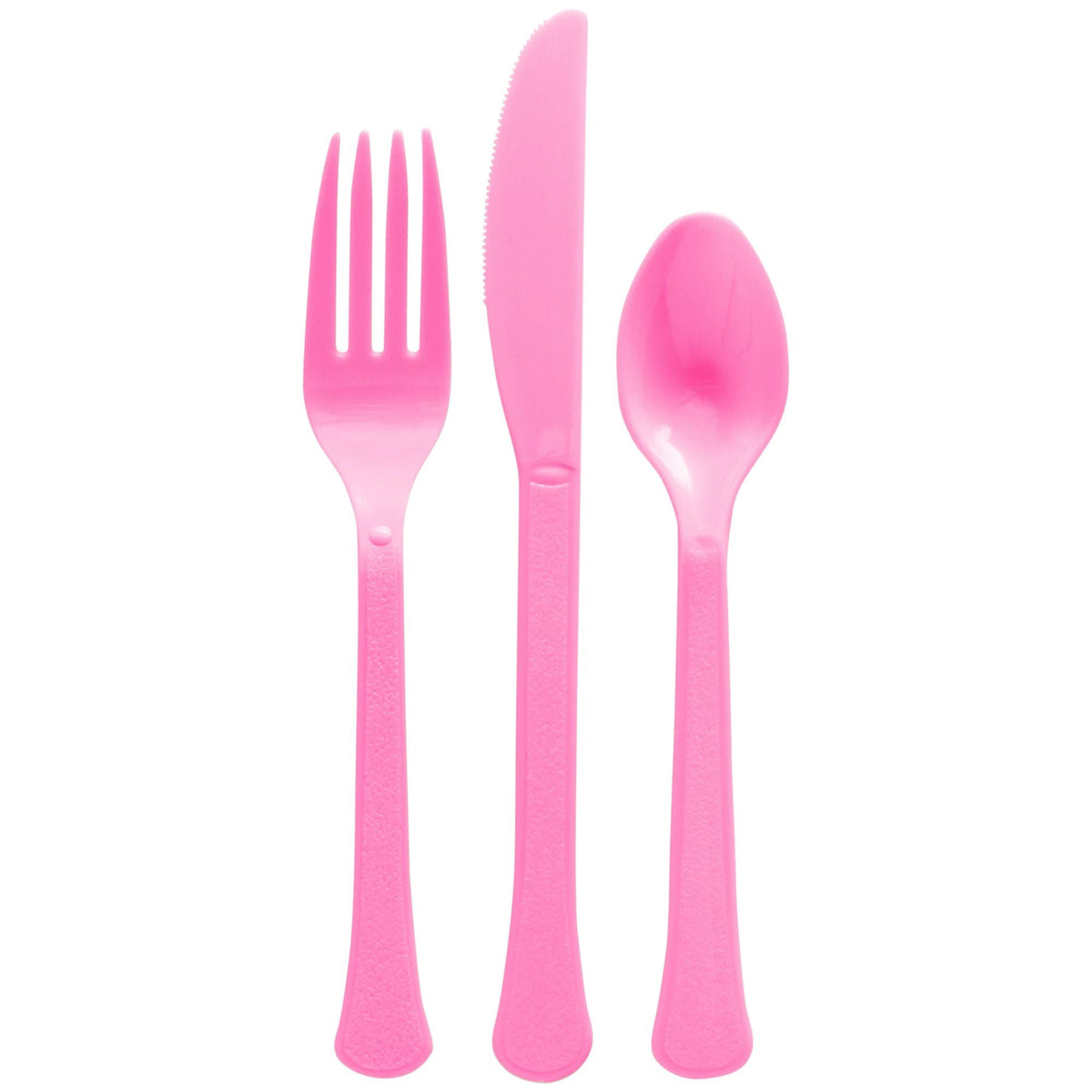 AMSCAN CA Disposable-Plasticware Bright Pink Plastic Assorted Cutlery, 24 Count