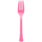 AMSCAN CA Disposable-Plasticware Bright Pink Plastic Forks, 20 Count 192937434390