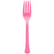 AMSCAN CA Disposable-Plasticware Bright Pink Plastic Forks, 20 Count 192937434390