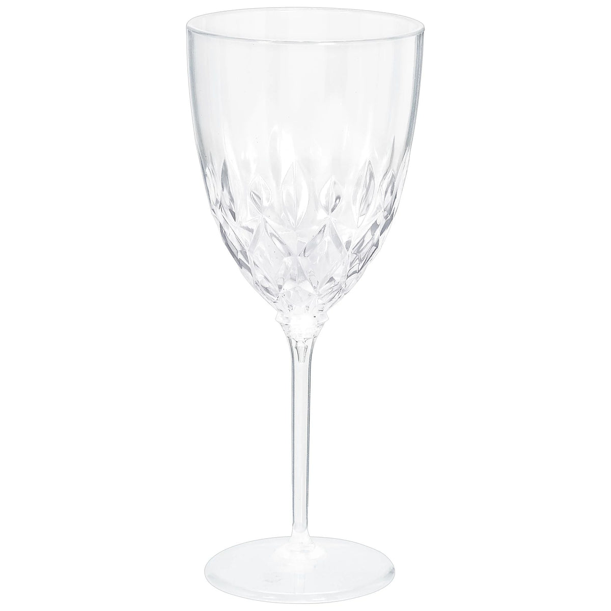 AMSCAN CA Disposable-Plasticware Clear Premium Crystal Look PET Plastic Wine Goblet, 1 Count