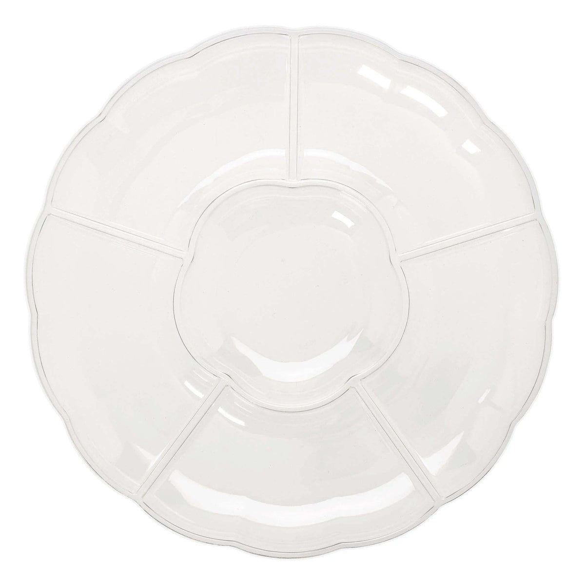 AMSCAN CA Disposable-Plasticware Clear Recyclable Plastic Tray with Compartment, 16 Inches, 1 Count 192937433843