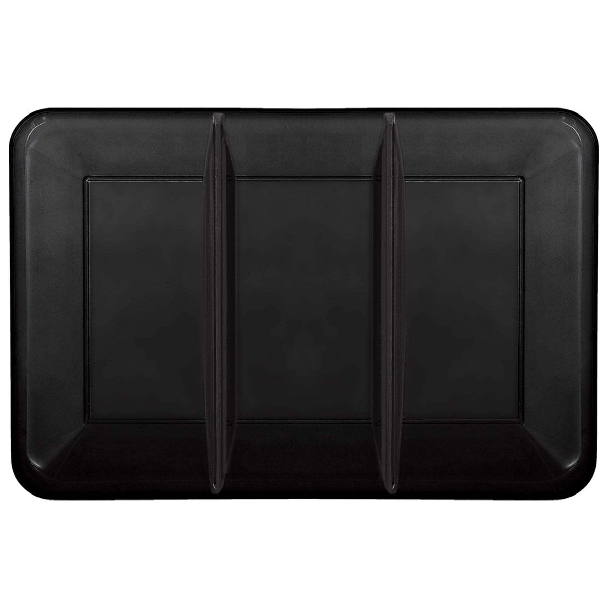 AMSCAN CA Disposable-Plasticware Compartment Tray, Black, 9.5 x 14 Inches, 1 Count