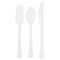 AMSCAN CA Disposable-Plasticware Frosty White Plastic Assorted Cutlery, 24 Count