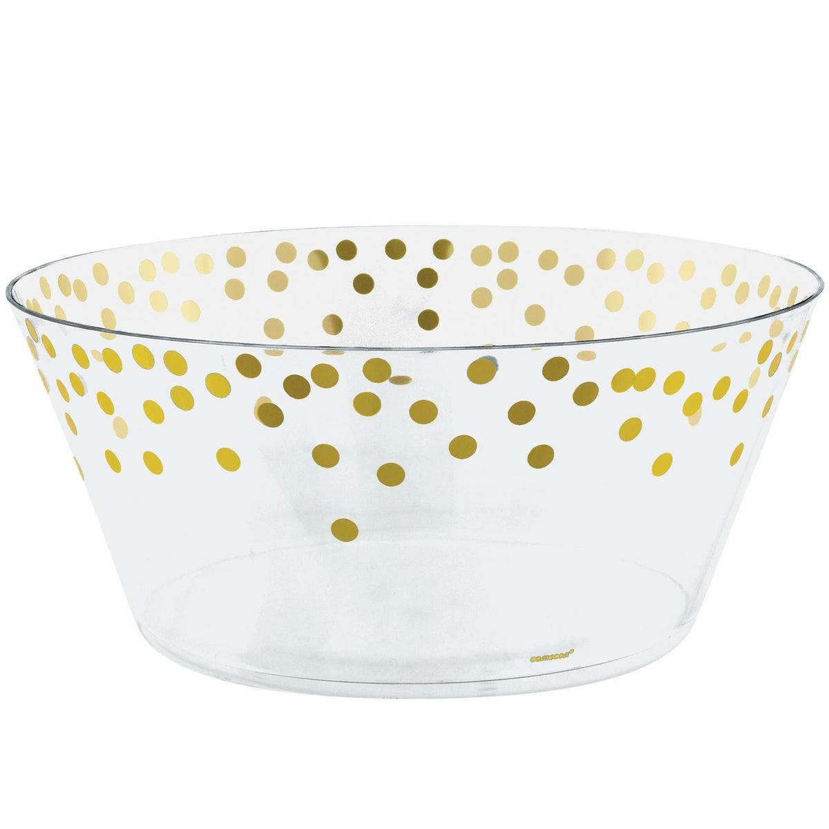 AMSCAN CA Disposable-Plasticware Gold PET Plastic Large Serving Bowl, 10 Inches, 1 Count