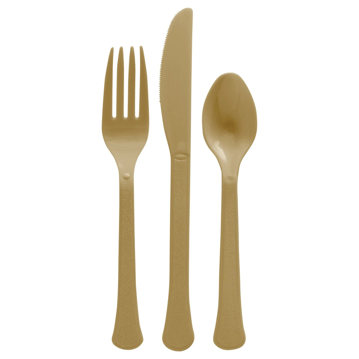 AMSCAN CA Disposable-Plasticware Gold Plastic Assorted Cutlery, 24 Count