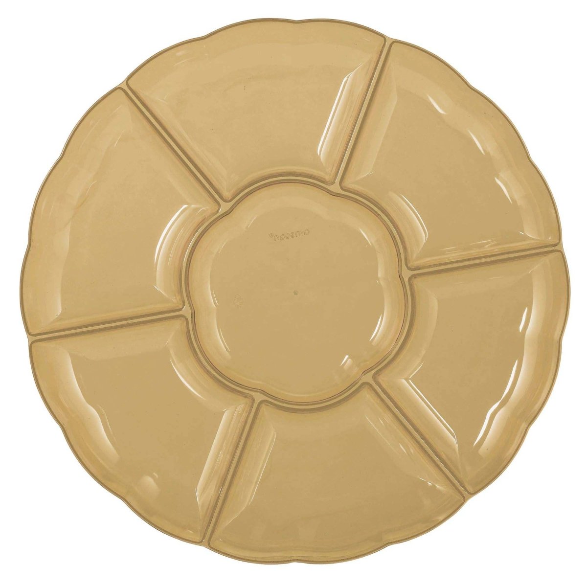 Acan Tradineur - Plateau Rond En Carton Doré Avec Blonde - Plat à Gâteaux Recyclable Avec Dentelle En Papier, Spécial Fêtes Ou Célébrations - 24 Cm