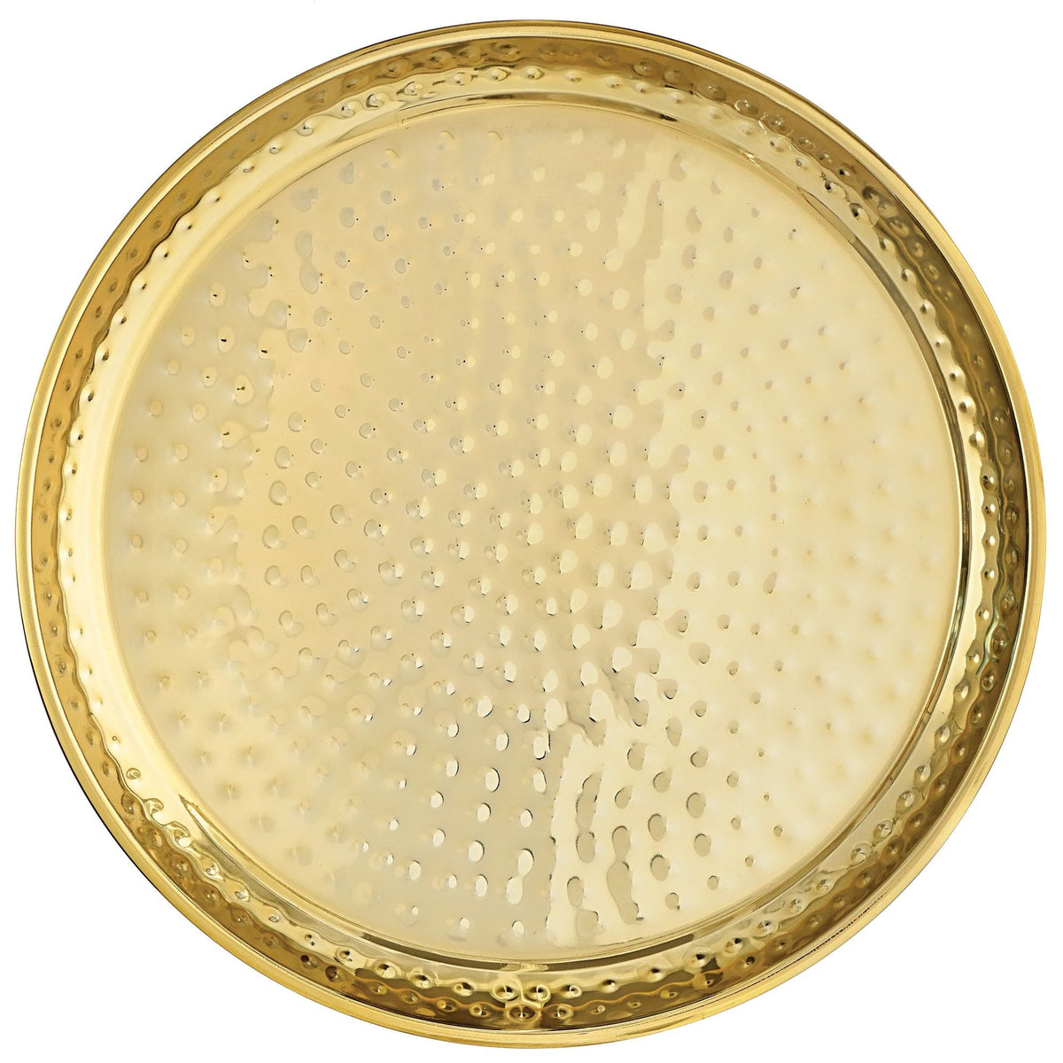 AMSCAN CA Disposable-Plasticware Gold Stainless Steel Hammered Tray, 16 Inches, 1 Count 192937439449